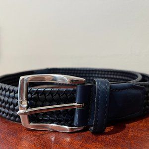 Torino Leather Woven Belt - Blue
